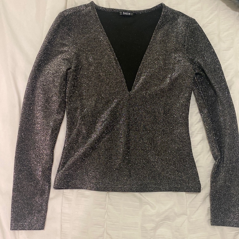 Low plunge sparkly top